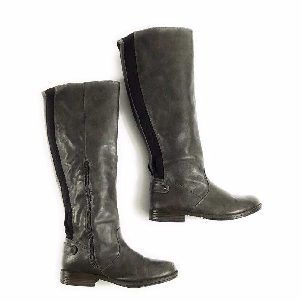 (SOLD) Bamboo Montage 77 Gray Round Toe Boots, 6 - Picture 3 of 7